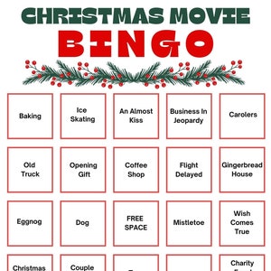 Hallmark Christmas Movie Bingo | Christmas Movie Bingo | Christmas Day Activity | Holiday Games | Christmas Games Printable