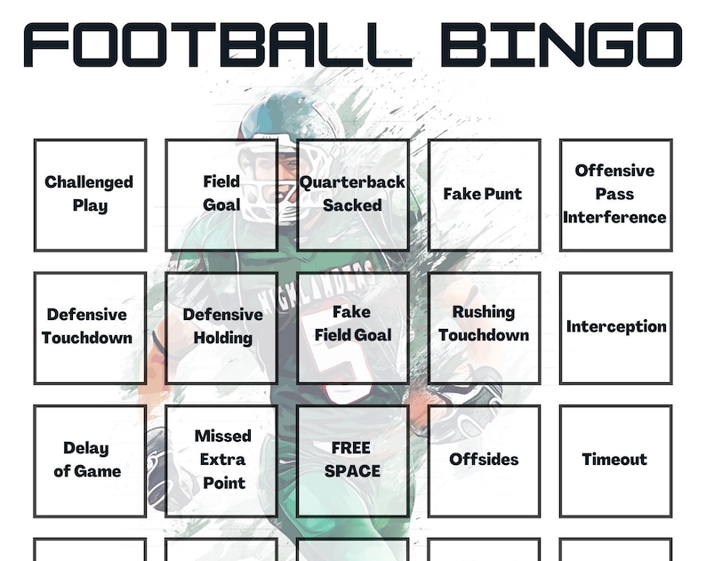 30 Printable Football Bingo Cards Super Bowl Party Football Party EASY Instant Download NOW