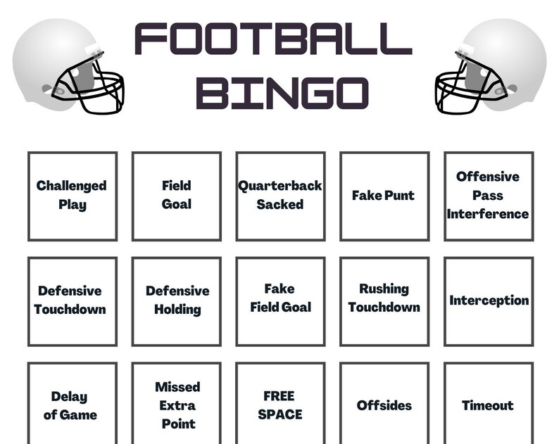 20 Printable Football Bingo Cards Super Bowl Party Football Party EASY Instant Download NOW