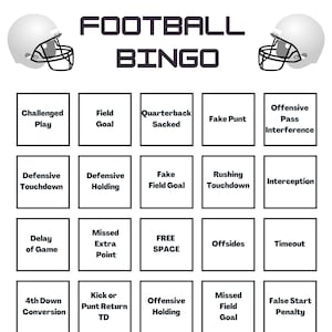 20 druckbare Fußball Bingo Karten | Super Bowl Party | Fußballparty | EINFACH Sofort Download JETZT