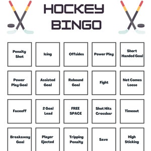 20 druckbare Hockey Bingo Karten