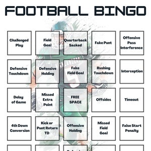 30 Printable Football Bingo Cards | Super Bowl Party | Football Party | EASY Instant Download NOW
