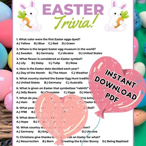 Easter Trivia Game: Printable Party Activity (Instant Download)