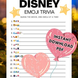 Disney Movie Emoji Trivia Game | Printable Party Activity (PDF Pattern)