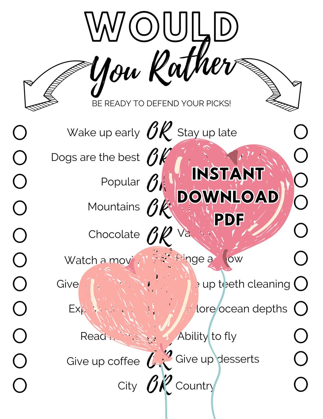 Would You Rather Party Game This or That Questions Conversation Starter Party Starter Icebreaker