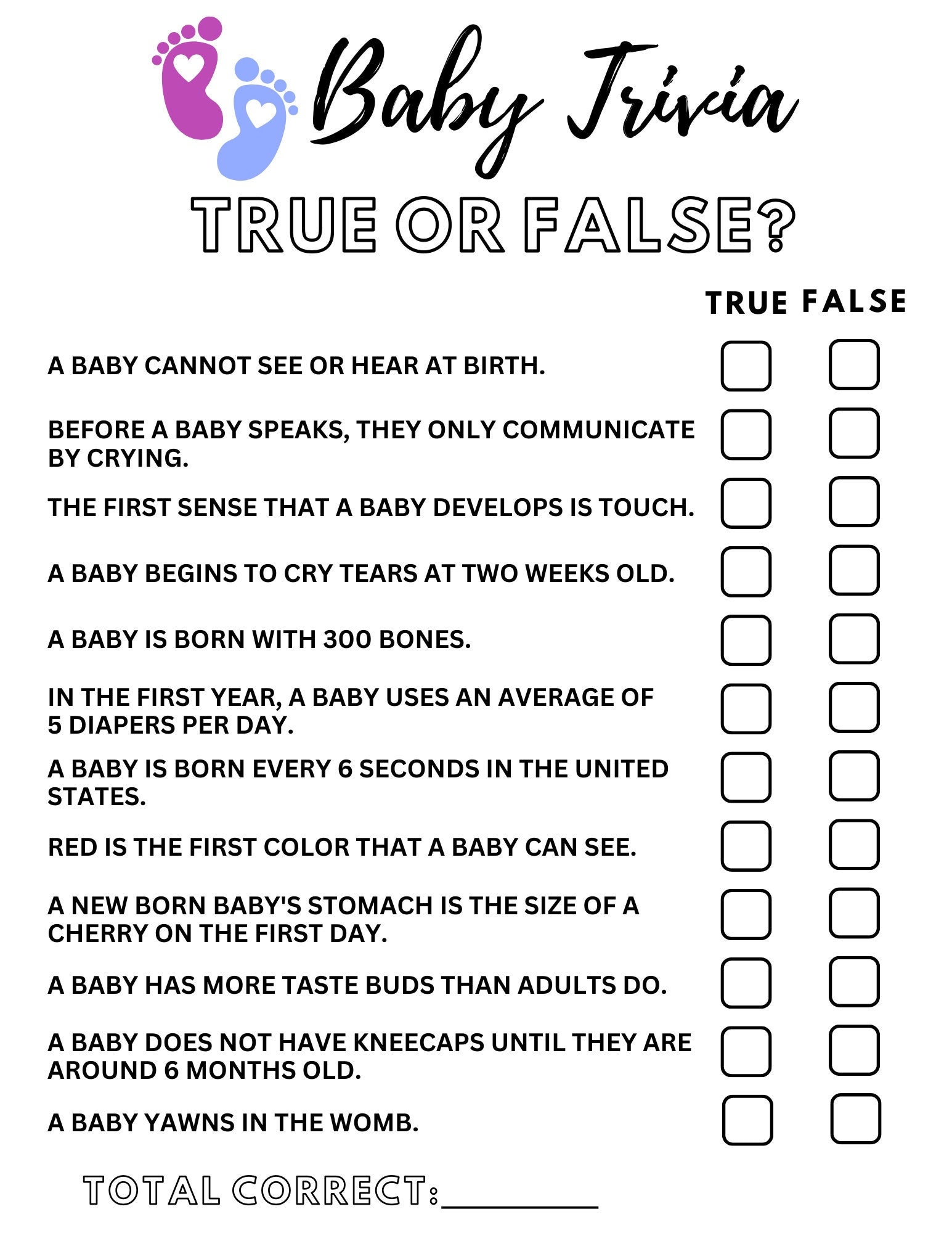 Baby Shower Games WITH Answers Printable Baby Shower Game Etsy Baby Shower Games WITH Answers Printable Baby Shower Game Etsy