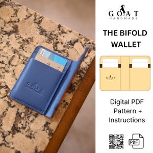 Cartera plegable en formato PDF, plantilla de cartera plegable, cartera para tarjetas en formato PDF, patrón de cartera compacta, patrón e instrucciones