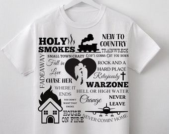 Bailey Zimmerman Digital Design / SVG / Cricut / Sublimation / Cut File / Silhouette / Rock And A Hard Place / House On Fire / Chase Her