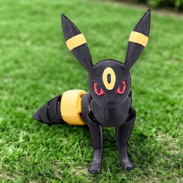 Articulated Umbreon Toy (w/ Shiny option) 3D Printed - FREE CROCHET POKEBALL w/purchase