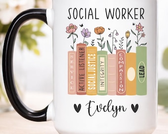 Personalized Social Worker Appreciation Mug, Custom Name Gift for Social Worker, Gift For Social Worker