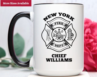 Custom Firefighter Coffee Mug, Firefighter Gift For Men, Personalize Firefighter Coffee Mug, Firefighter Coffee Cup, Custom Firefighter Gift