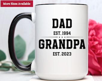 Dad Est Grandpa Est Mug, New Grandpa Gift, New Grandpa Mug, First Time Grandpa Gift, Grandpa Pregnancy Announcement Gift, Grandpa Est Mug