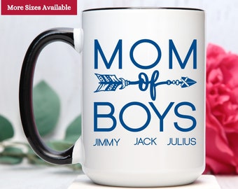 Mom of Boys Mug Personalized, Mom of Boys Gift, Mom Gift From Son