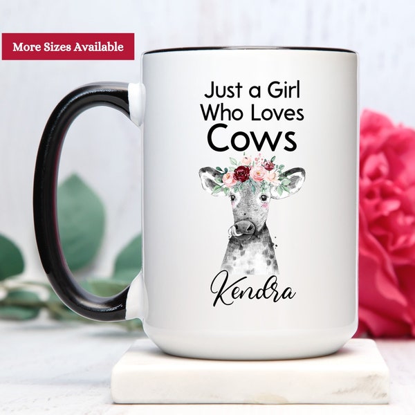 Just A Girl Who Loves Cows Mug, Cow Lovers Coffee Cup, Cow Lovers Cup, Cow Coffee Cup, Cow Lover Mug, Custom Cow Mug, Cow Gifts For Girls