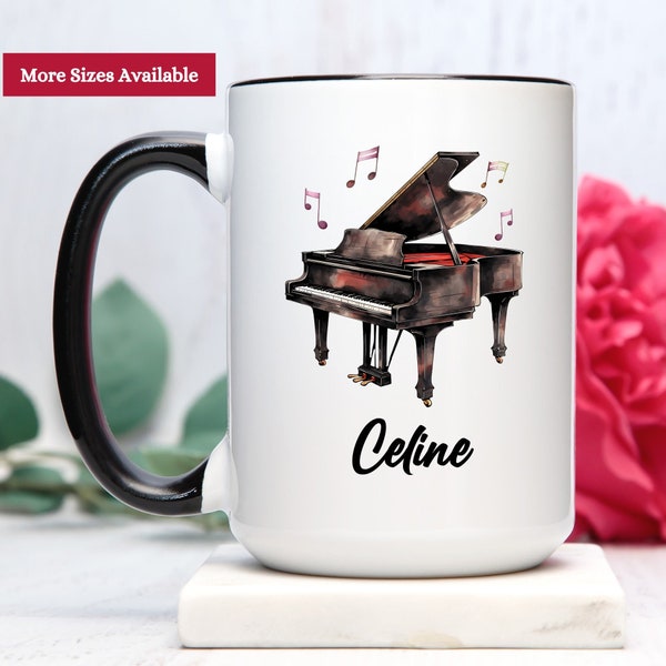 Personalized Piano Coffee Mug, Piano Gift For Piano Player, Piano Coffee Cup, Gift For Pianist, Pianist Mug, Pianist Cup, Piano Teacher Gift