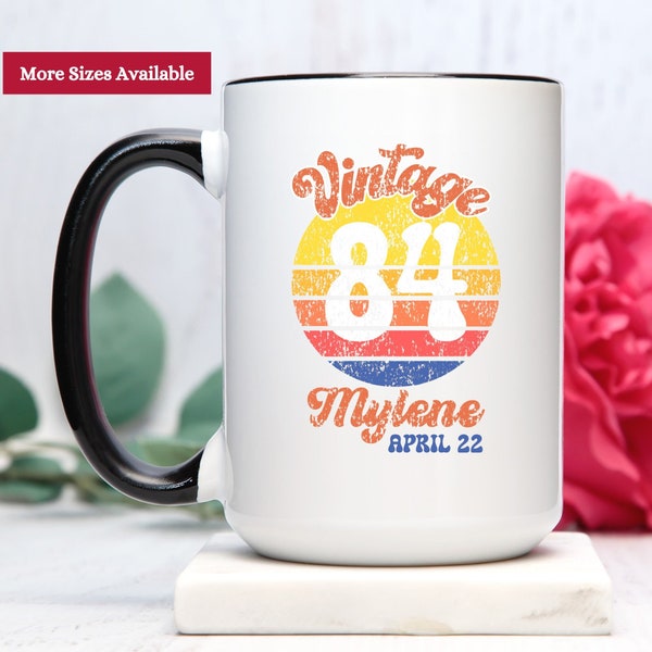 1984 Vintage 40th Birthday Mug, 1984 40th Birthday Mug, Vintage 84 Coffee Cup, Personalized 1984 Birthday Mug, Gift for 40th Birthday