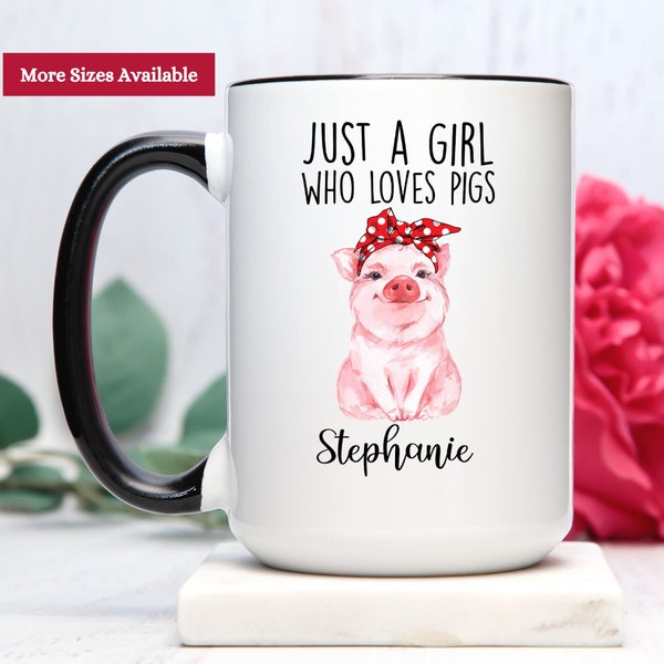 Just A Girl Who Loves Pigs Cup, Pig Mug, Pig Coffee Cup, Pig Gifts For Women, Pig Coffee Mug, Pig Gifts