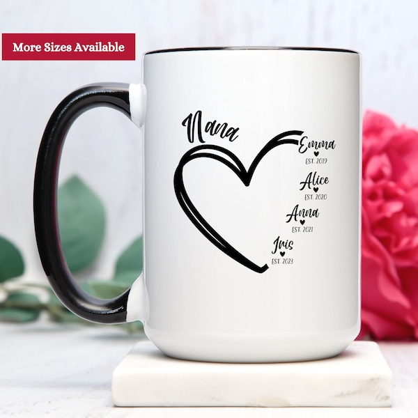 Nana Mug Personalized, Nana Gifts From Grandkids, Gift For Nana, Nana Coffee Mug, Nana Cup, Nana Christmas Gift