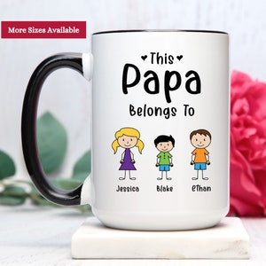 Personalized Papa Coffee Mug: Gift From Kids