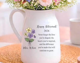 Personalized Teacher Retirement Gift, Custom Teacher Mug, Retirement Gift For Teacher 2026 (OS-ANFV29)