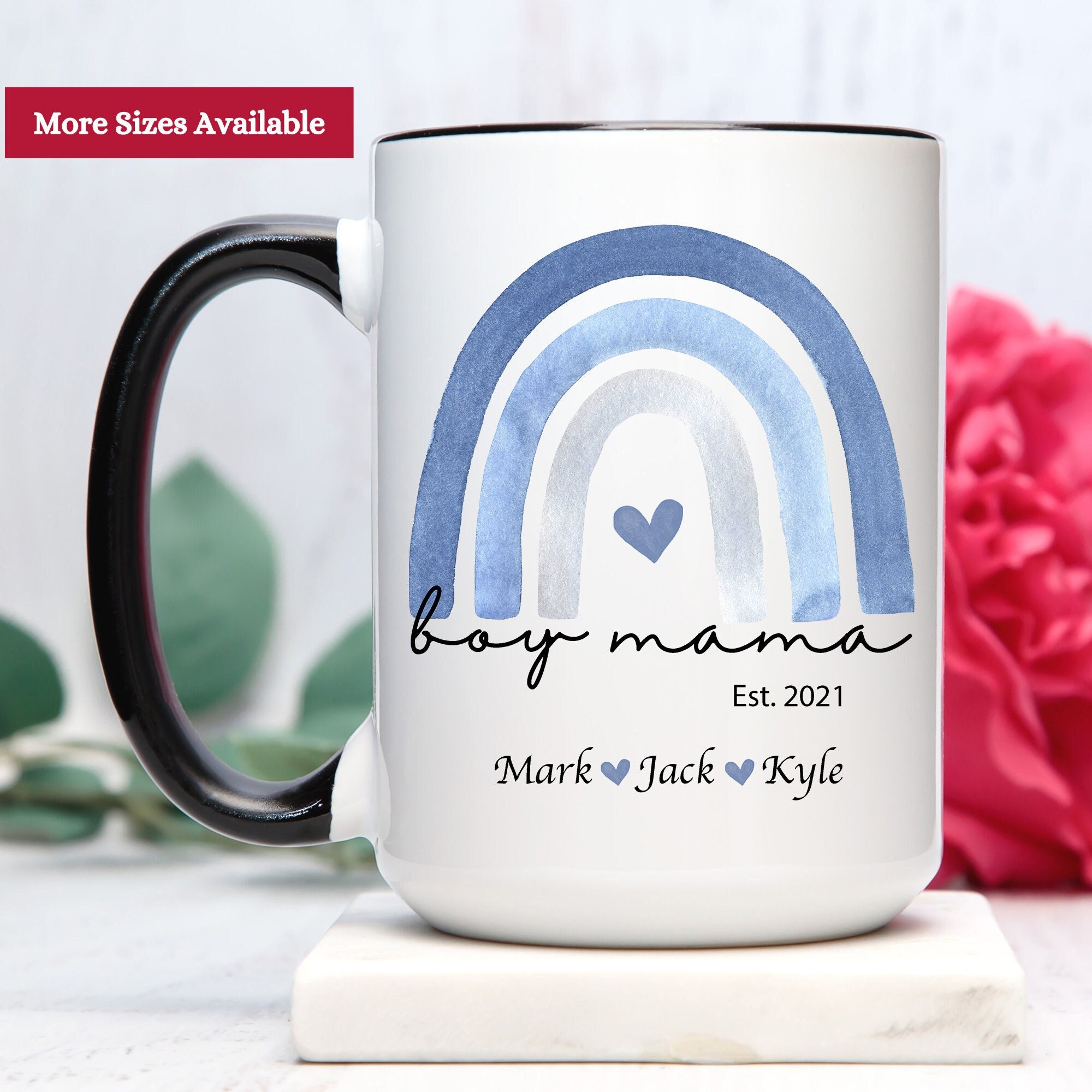 Personalized Boy Mom Mug Boy Mom Ceramic Large or Small Mug 