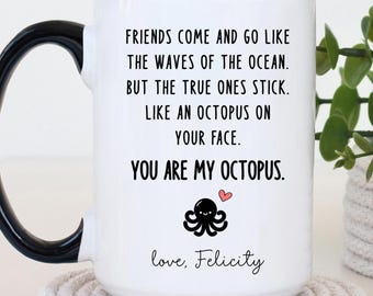 Personalized Friendship Coffee Mug for Best Friend Gift, Custom Name Mug for Bestie (OS-CLKS0)
