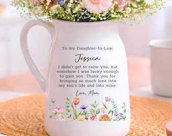 Personalized Daughter In Law Gift, Daughter In Law Vase, Wedding Gift For Daughter In Law (OS-ANFV40)
