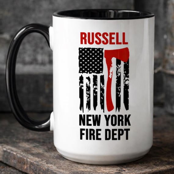 Personalized Firefighter Mug, Custom Fire Department Mug, Firefighter Gift for Men
