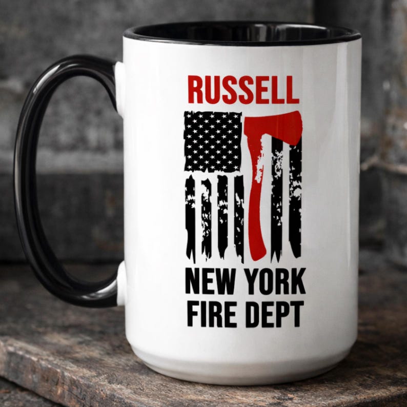 Personalized Firefighter Mug, Custom Fire Department Mug, Firefighter Gift for Men immagine 1
