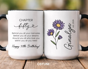 50th Birthday Gifts For Women, Personalized 50th Birthday Mug, Chapter 50th Coffee Cup (OS-DNMYH931)