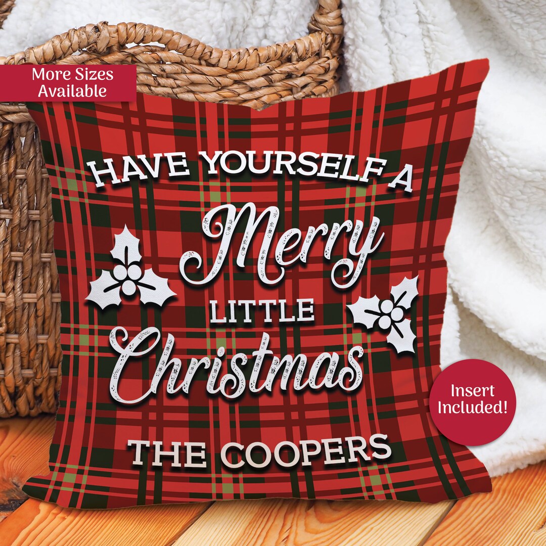 Have Yourself A Merry Little Christmas Pillow, Personalized Family
