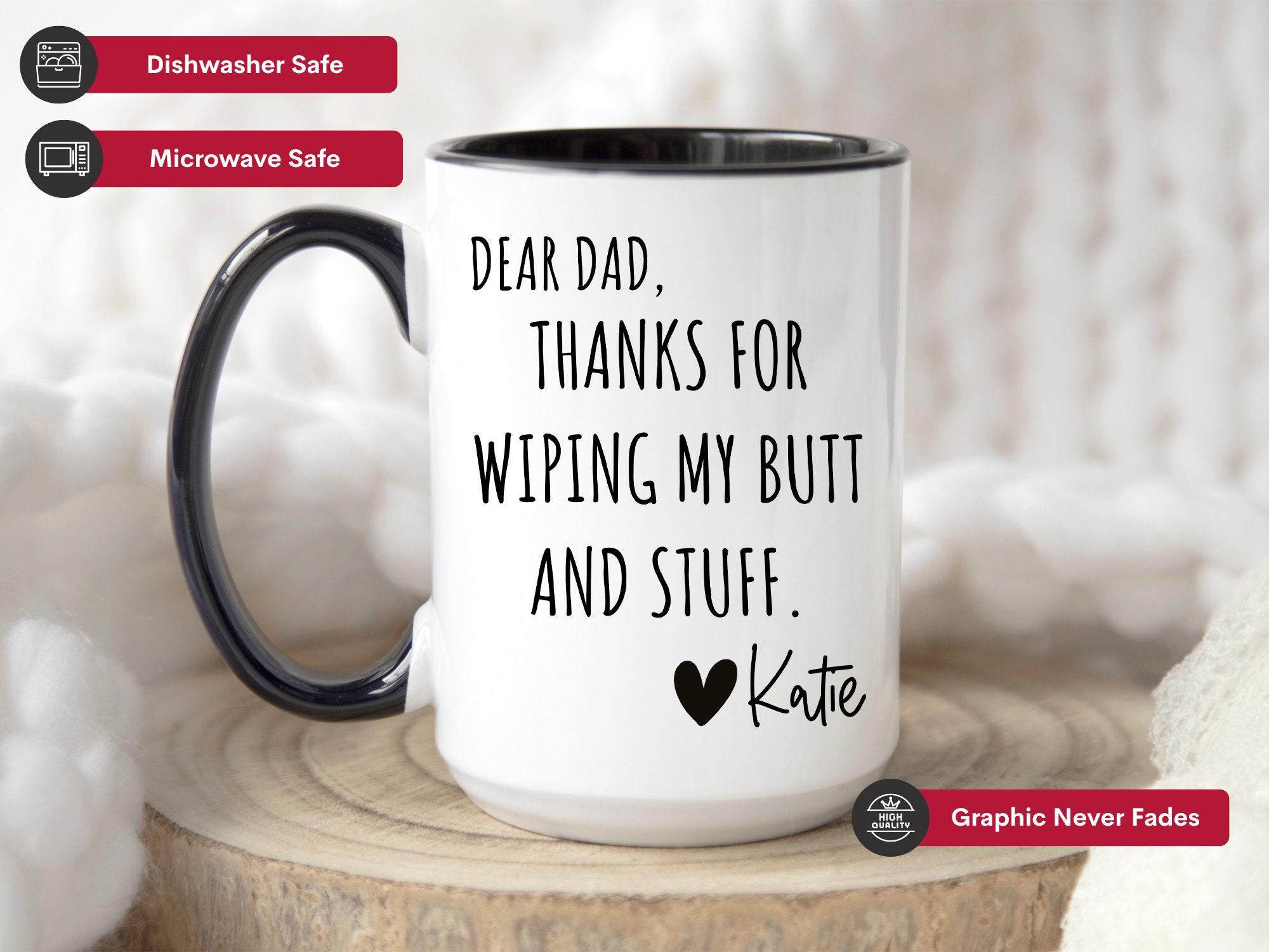 Gift For Dad Thanks For Wiping My Bum And Stuff Dad – Mug | : The Home ...