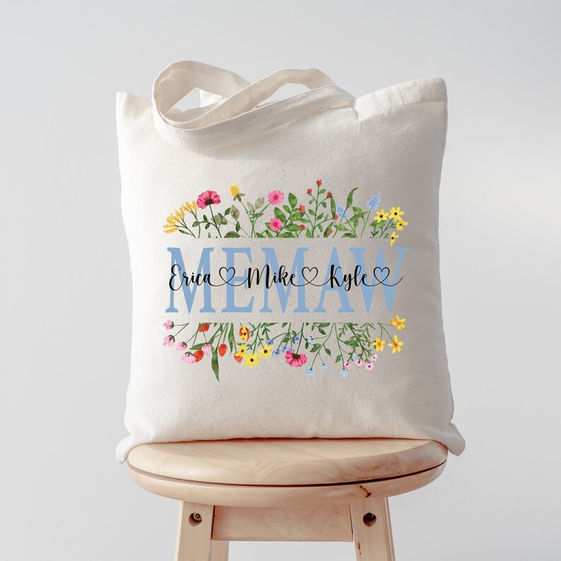 Memaw Tote Bag, Memaw Gift From Grandkids, Memaw Bag, Gift For Memaw, Memaw Bag Personalized, Memaw Christmas Gift From Grandkids image 6