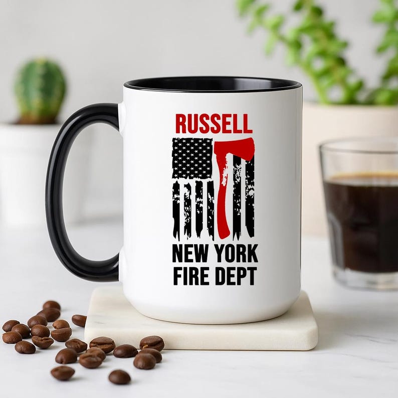 Personalized Firefighter Mug, Custom Fire Department Mug, Firefighter Gift for Men immagine 8