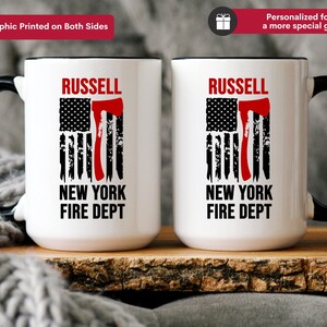 Personalized Firefighter Mug, Custom Fire Department Mug, Firefighter Gift for Men immagine 5