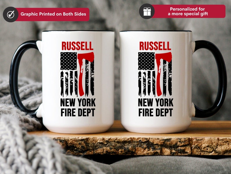 Personalized Firefighter Mug, Custom Fire Department Mug, Firefighter Gift for Men immagine 5