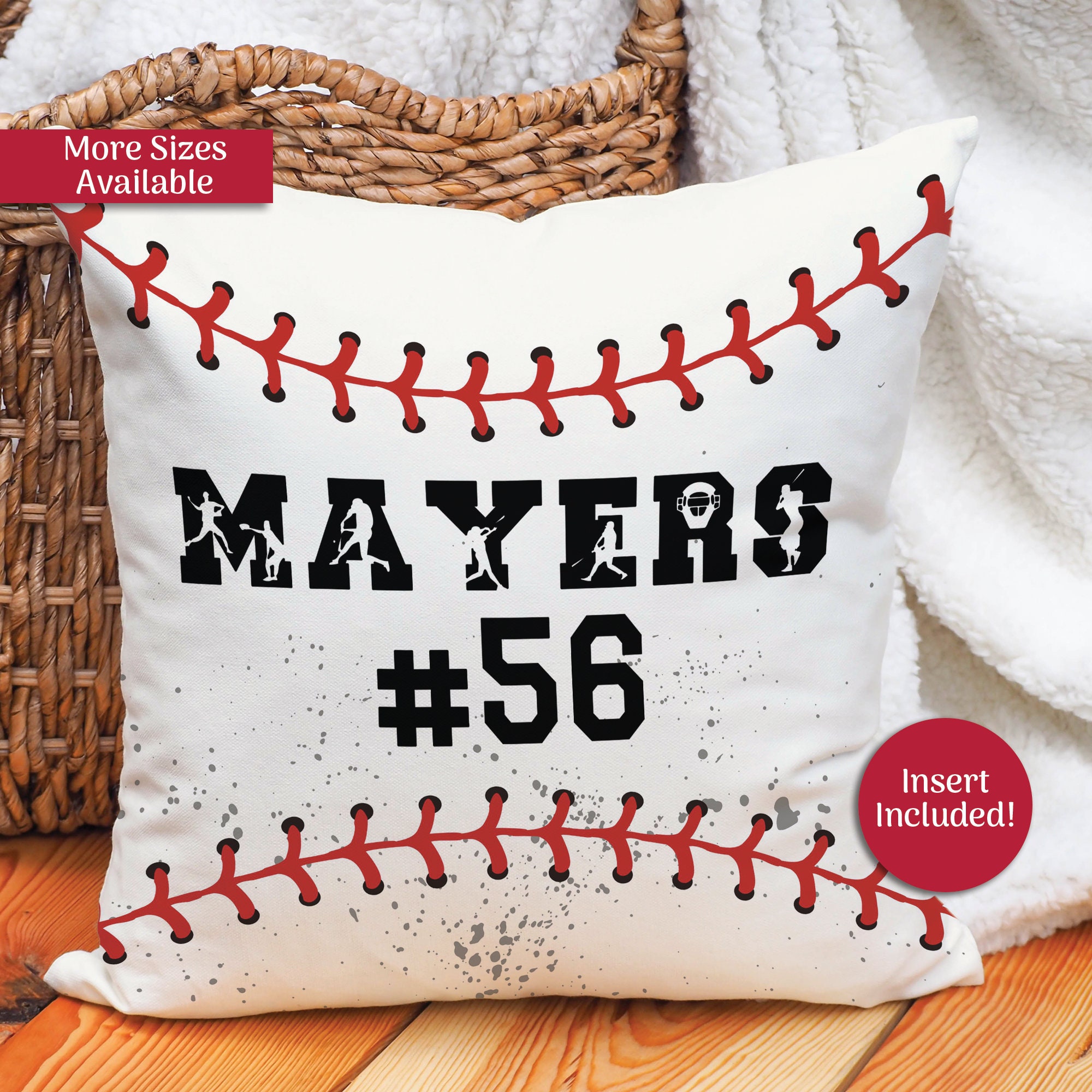 Personalized Baseball Pillow Baseball Player Gift Baseball Pillow With Name and Number Baseball Team Gifts Baseball Pillow With Insert Etsy