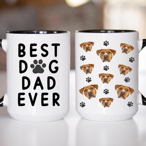 Best Dog Dad Ever Coffee Mug, Personalized Dog Dad Mug with Pet Photo, Custom Gift for Dog Dad, Father&#39;s Day Gift For Dog Dad (OS-DNLM4415)