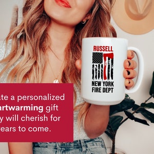 Personalized Firefighter Mug, Custom Fire Department Mug, Firefighter Gift for Men immagine 4