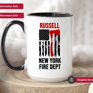Personalized Firefighter Mug, Custom Fire Department Mug, Firefighter Gift for Men immagine 3
