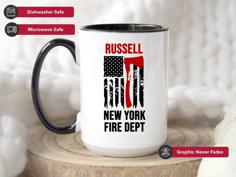 Personalized Firefighter Mug, Custom Fire Department Mug, Firefighter Gift for Men immagine 3