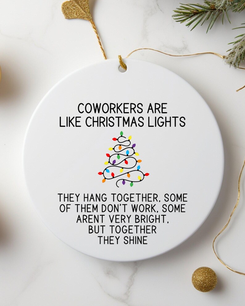 Coworker Christmas Lights Ornament, Coworker Christmas Gift, Work