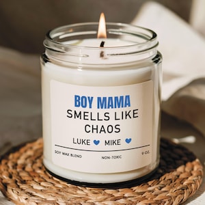 Personalized Boy Mama Candles, Gift For Mom of Boys, Boy Mama Mother's Day Gift