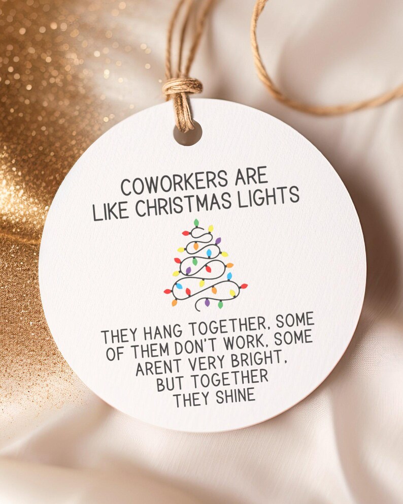 Coworker Christmas Lights Ornament, Coworker Christmas Gift, Work
