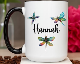 Personalized Dragonfly Mug: Dragonfly Gifts for Women