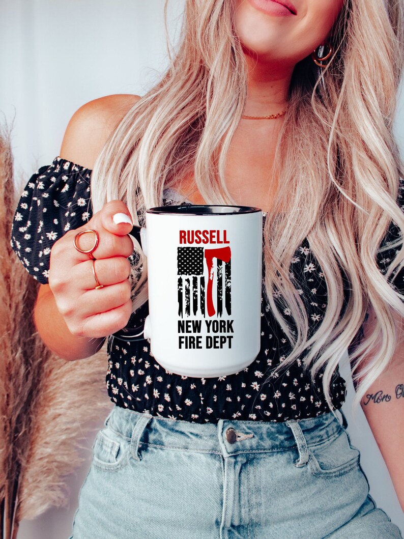 Personalized Firefighter Mug, Custom Fire Department Mug, Firefighter Gift for Men immagine 6