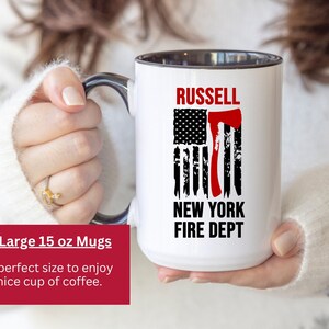 Personalized Firefighter Mug, Custom Fire Department Mug, Firefighter Gift for Men immagine 2