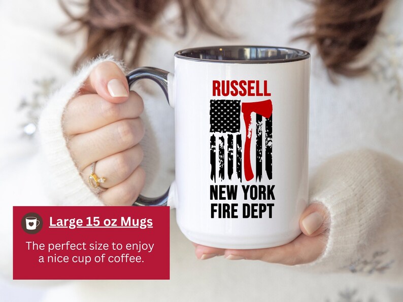 Personalized Firefighter Mug, Custom Fire Department Mug, Firefighter Gift for Men immagine 2