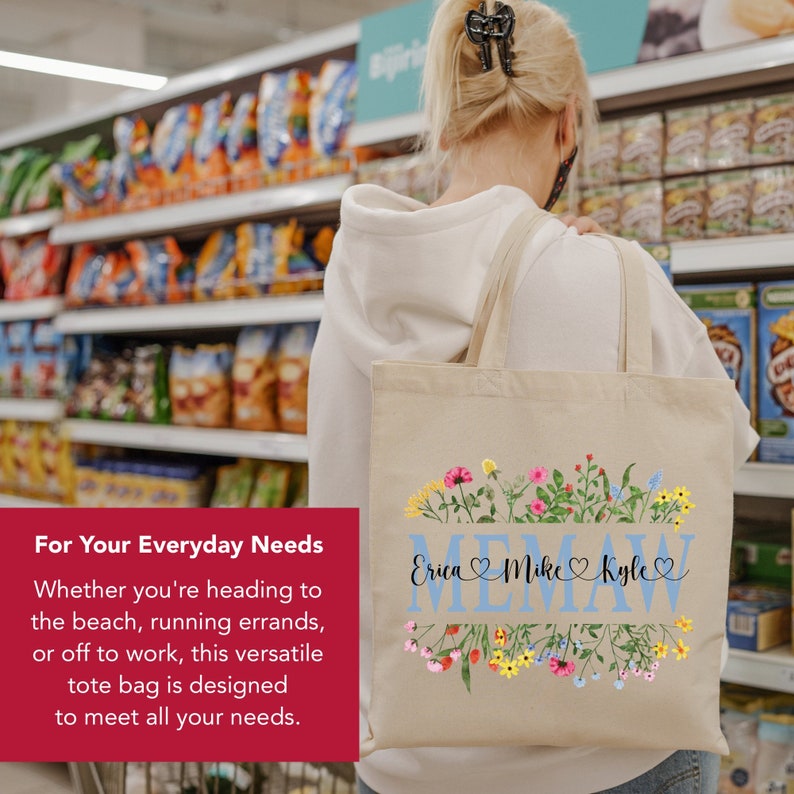 Memaw Tote Bag, Memaw Gift From Grandkids, Memaw Bag, Gift For Memaw, Memaw Bag Personalized, Memaw Christmas Gift From Grandkids image 4