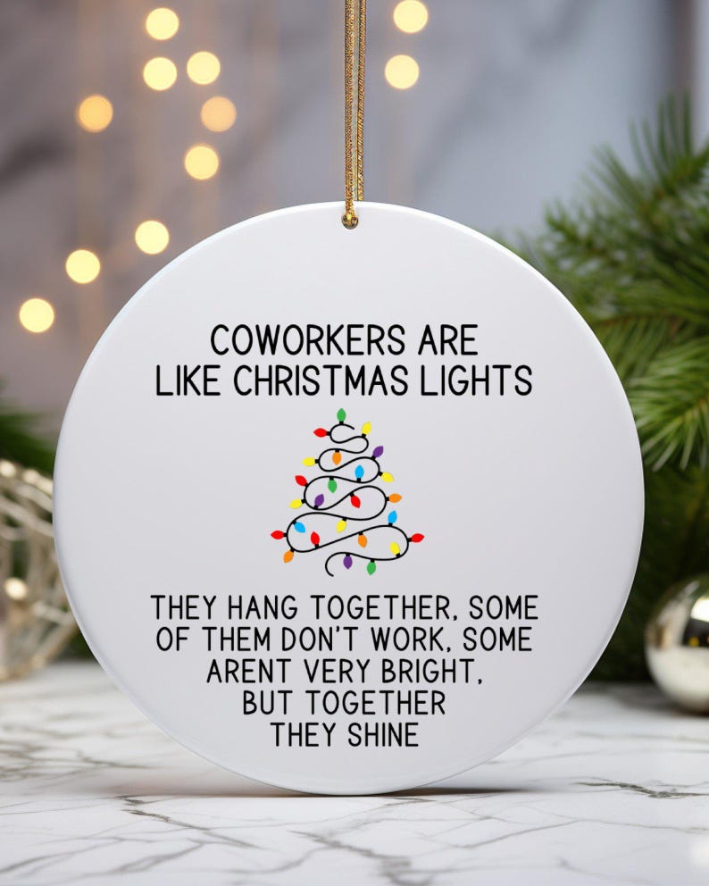Coworker Christmas Lights Ornament, Coworker Christmas Gift, Work